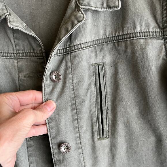 VTG Womens Levi's Olive Utility Jacket Hippie Indie Grunge Y2K Boho Gorpcore XL - Picture 4 of 9